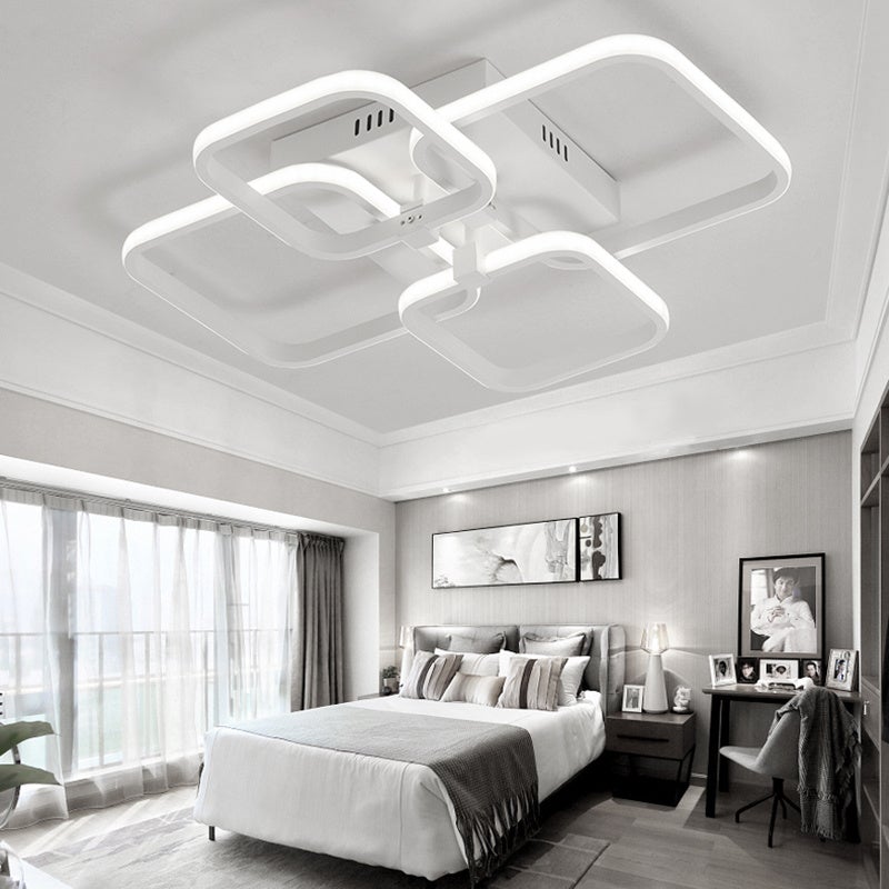 Modern LED Ceiling Light with Square Lampshades - Non-dimmable