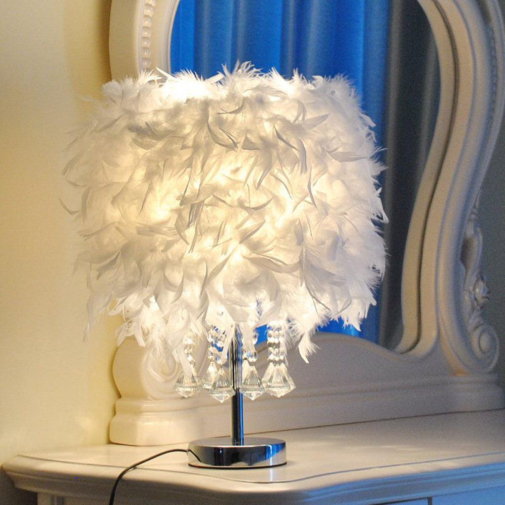 Modern Feather Bedside Table Lamp