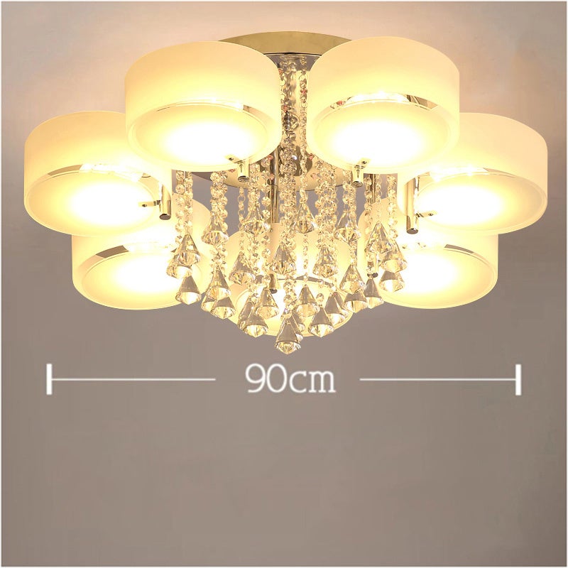 Acrylic Round Ceiling Light with Crystal Drops