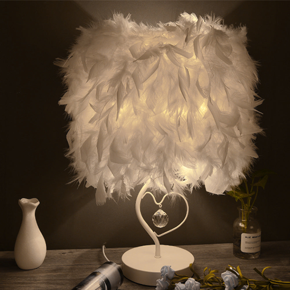 Modern Feather Bedside Table Lamp