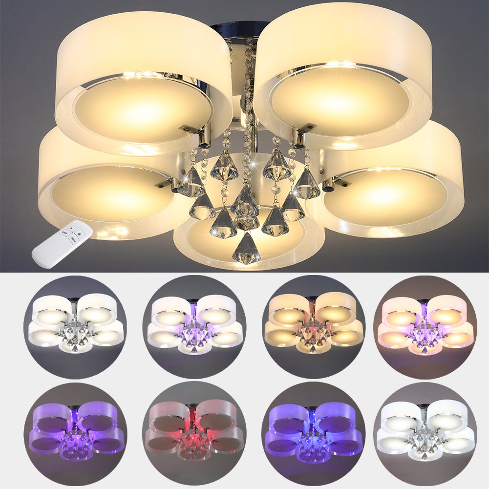 Acrylic Round Ceiling Light with Crystal Drops